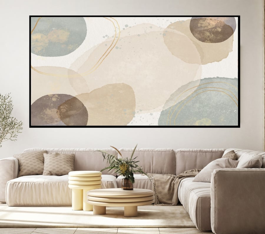 لوحة قماشية بتصميم الفن التجريدي مقاس 70x140 سم