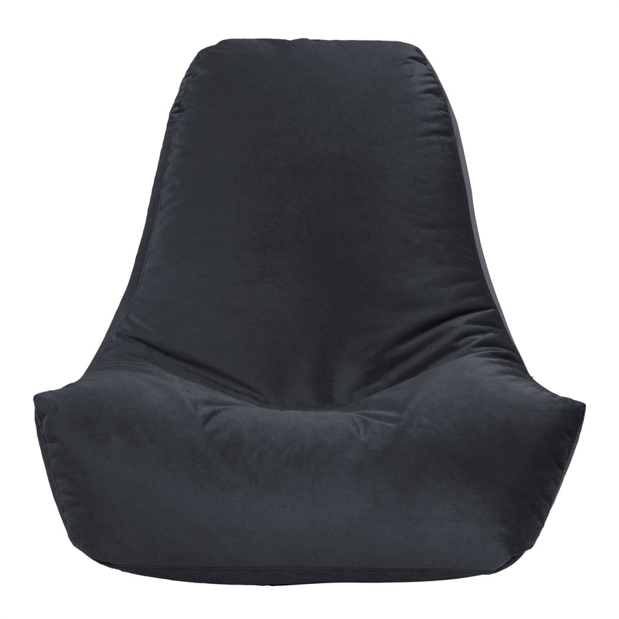 Harvey Bean bag of velvet dark gray color size 90x90x140 cm
