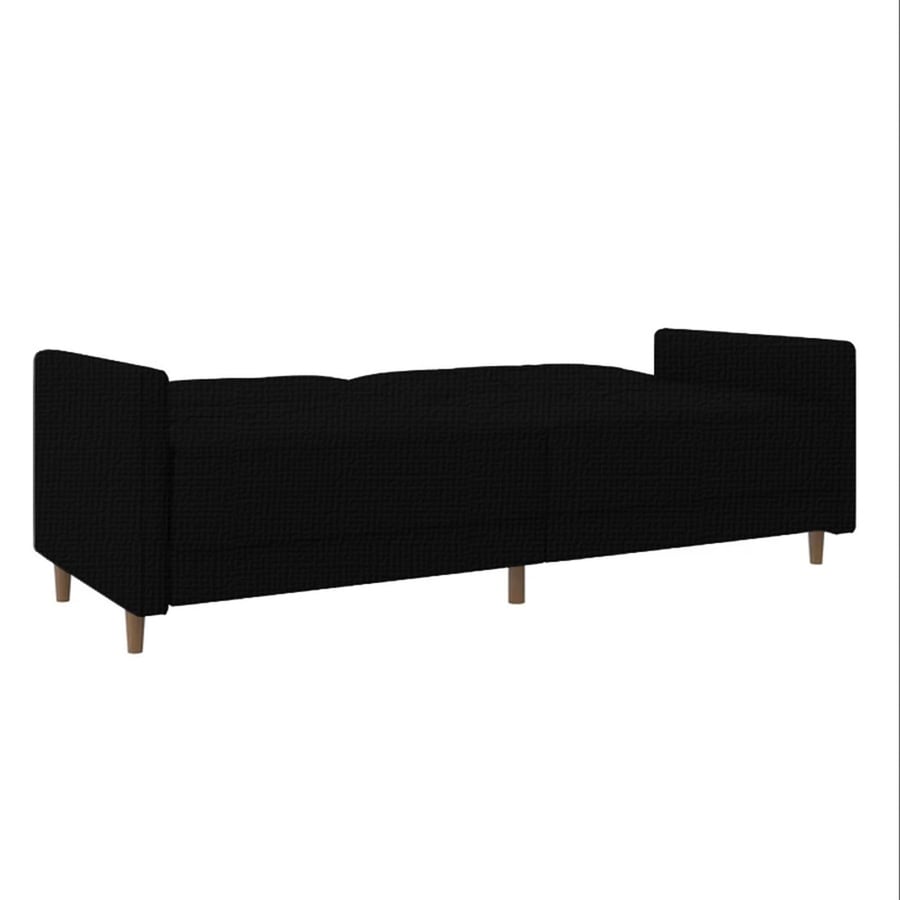 Sofa bed 2x1 upholstered with linen black color size 193x86x85 cm
