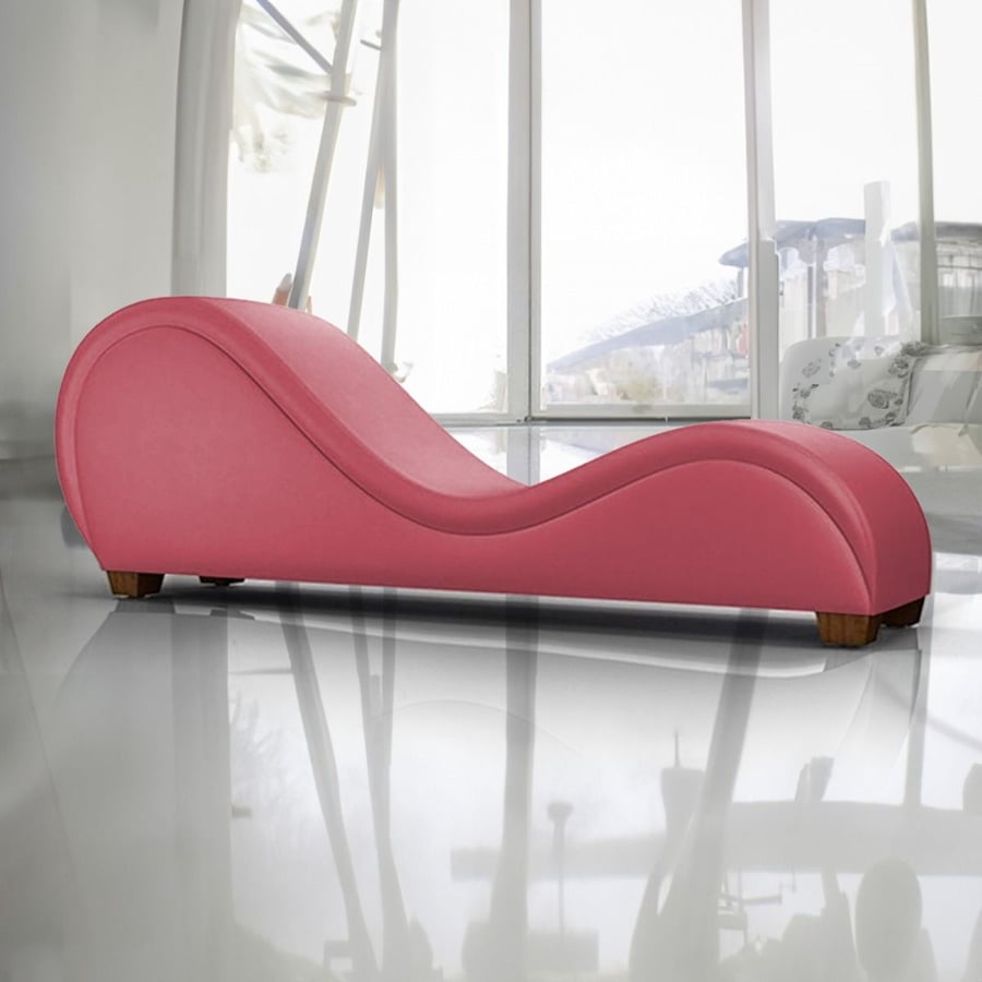 Relaxation sofa plain with a distinctive design in dark pink color, size 180x50x80 cm