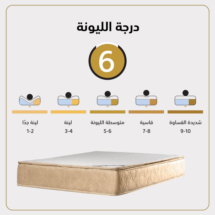 14-layer bed mattress with a layer of felt, white and beige color, size 100x200 cm
