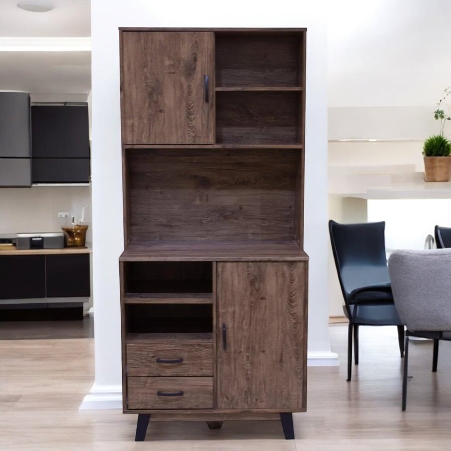 دولاب تنظيم بتصميم مميز خشب لون بني مقاس 177x80x40 سم