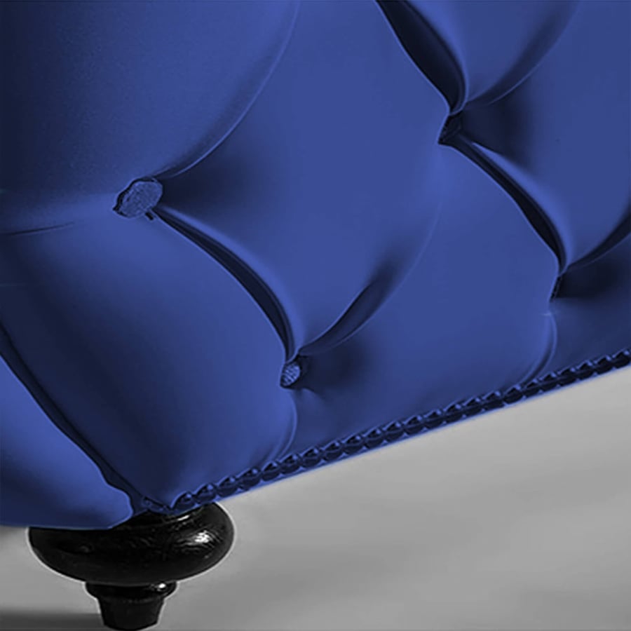 أريكة استرخاء منجدة من المخمل لون أزرق غامق مقاس 180x50x80 سم
