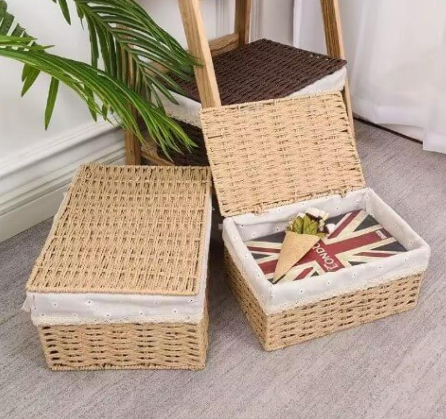 سلة تخزين بمقاسات كبير 45*35 سم وسط40*30سم صغير 35*25سم