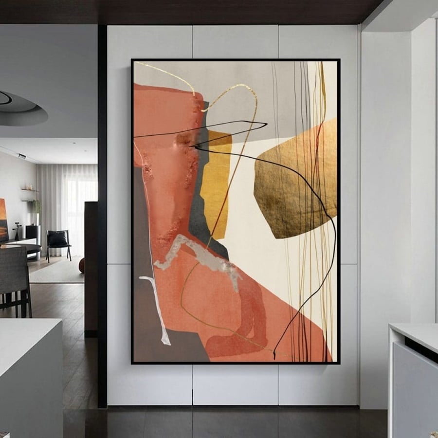 لوحات تجريدية بتصميم مميز متعدده الالوان مقاس 100x150 سم