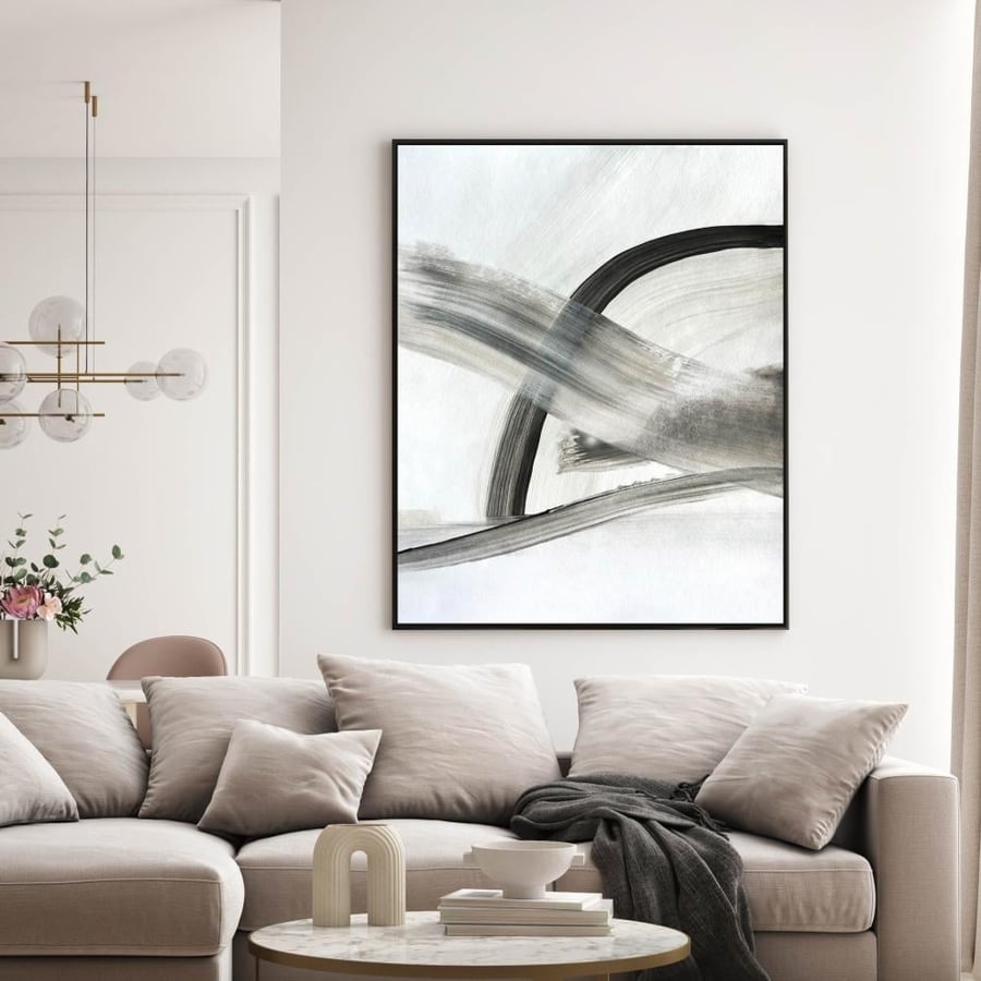 لوحة قماشية بتصميم الفن التجريدي مقاس 60x90 سم
