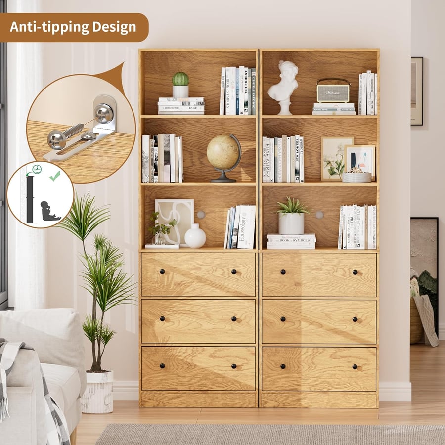 مكتبة بتصميم مميز لون بيج مقاس 28.8x60x180 سم