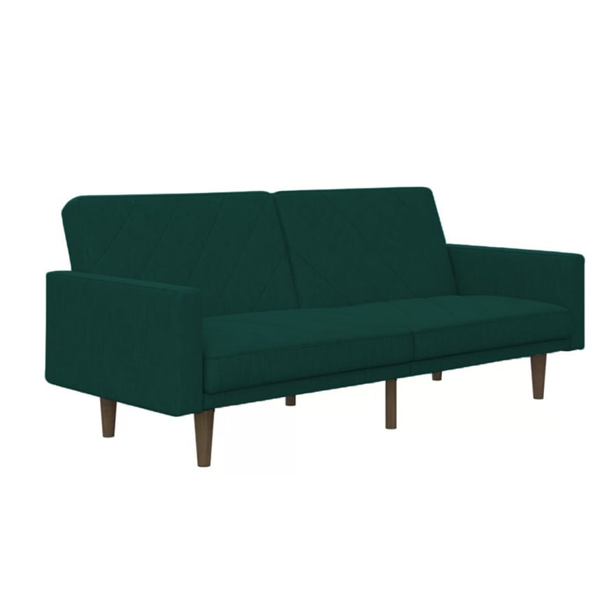 Shahrazad sofa bed 2x1 upholstered with linen dark green color size 200x85x81 cm
