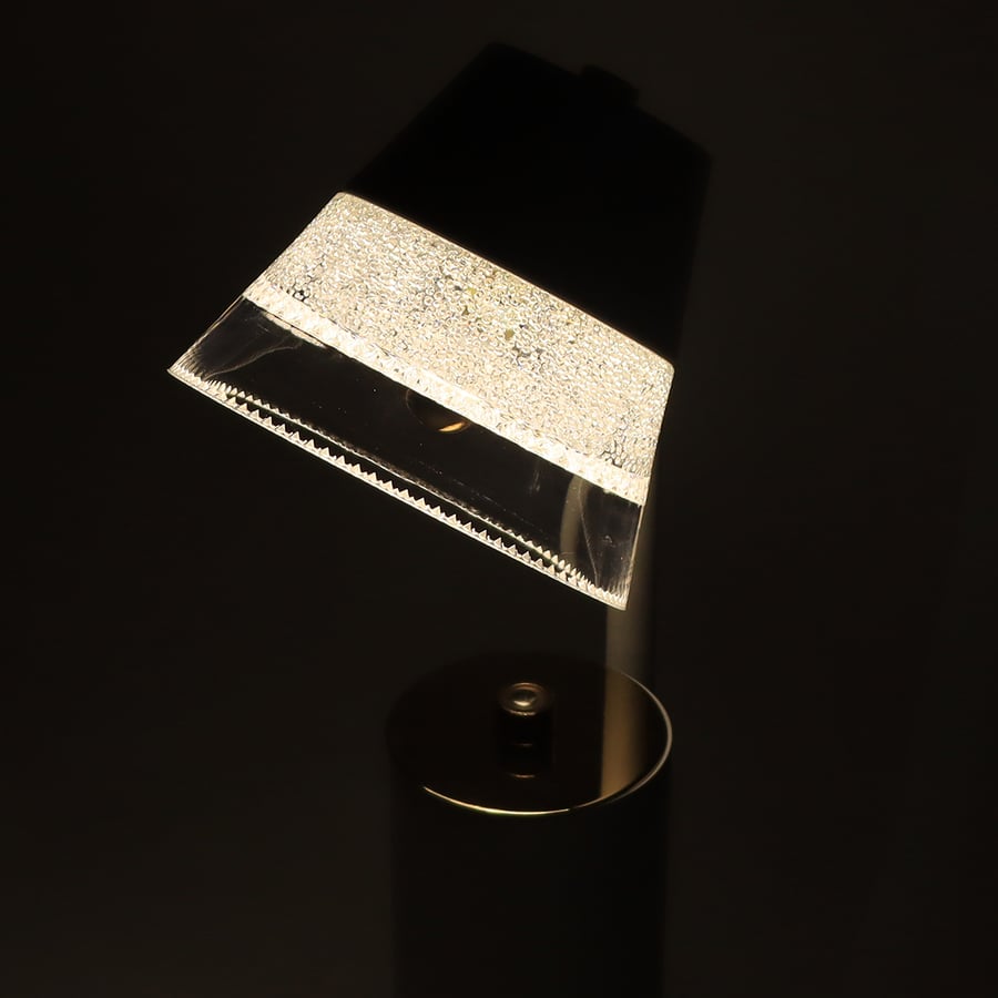 أباجورة طاولة عصرية بقاعدة معدنية  وإضاءة LED متعددة – ابيض