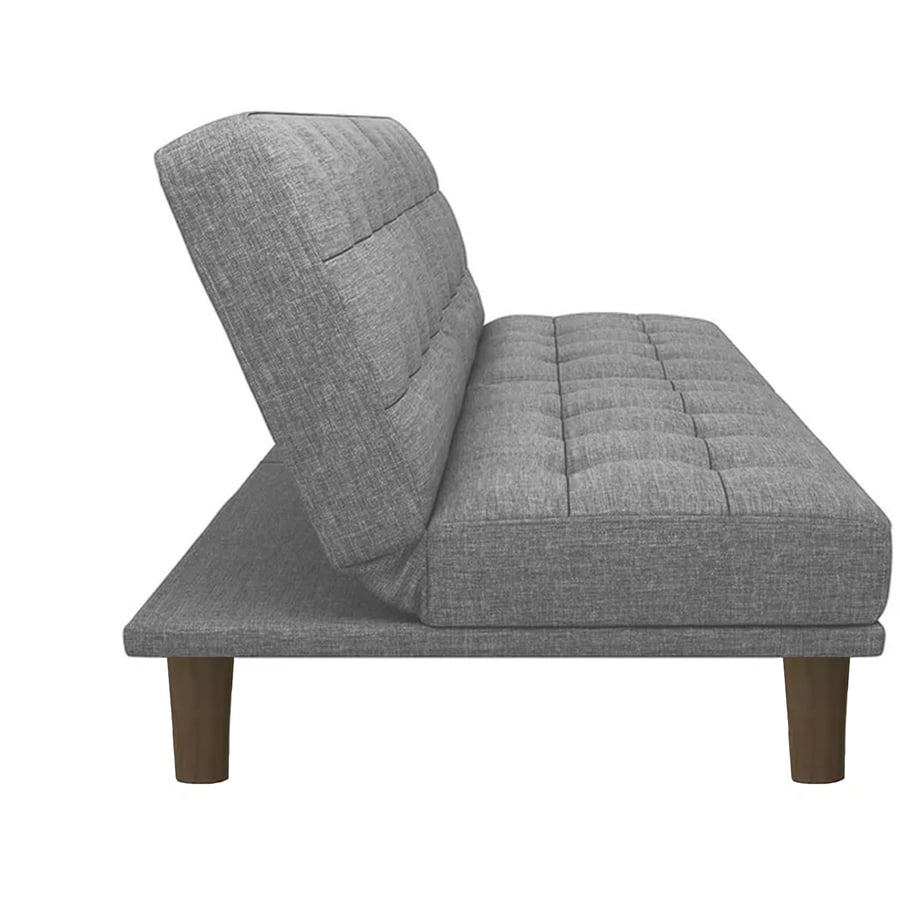Maria sofa bed 2x1 upholstered with linen light gray color size 185x95x86 cm