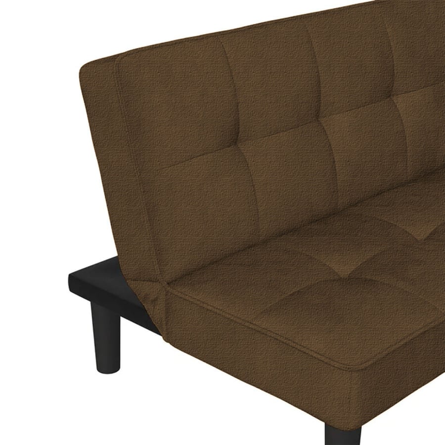يومي أريكة سرير 2x1 منجدة بالكتان لون بني مقاس 175x86x75 سم