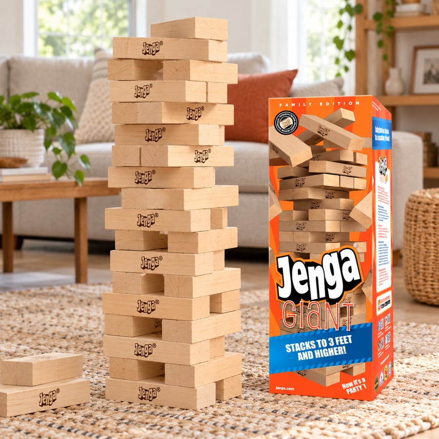 لعبة جينجا خشبية عملاقة للعائلة – 54 قطعة Jenga Giant