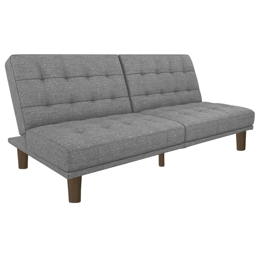 Maria sofa bed 2x1 upholstered with linen light gray color size 185x95x86 cm