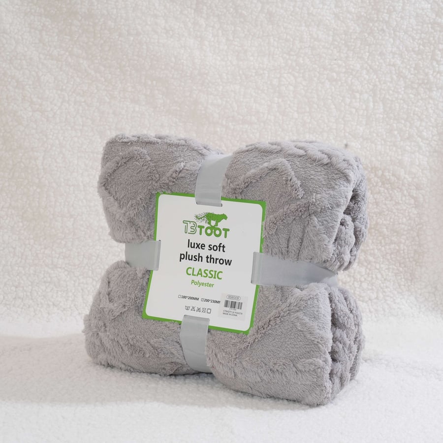 Blanket with modern design, gray color, size 200x230 cm