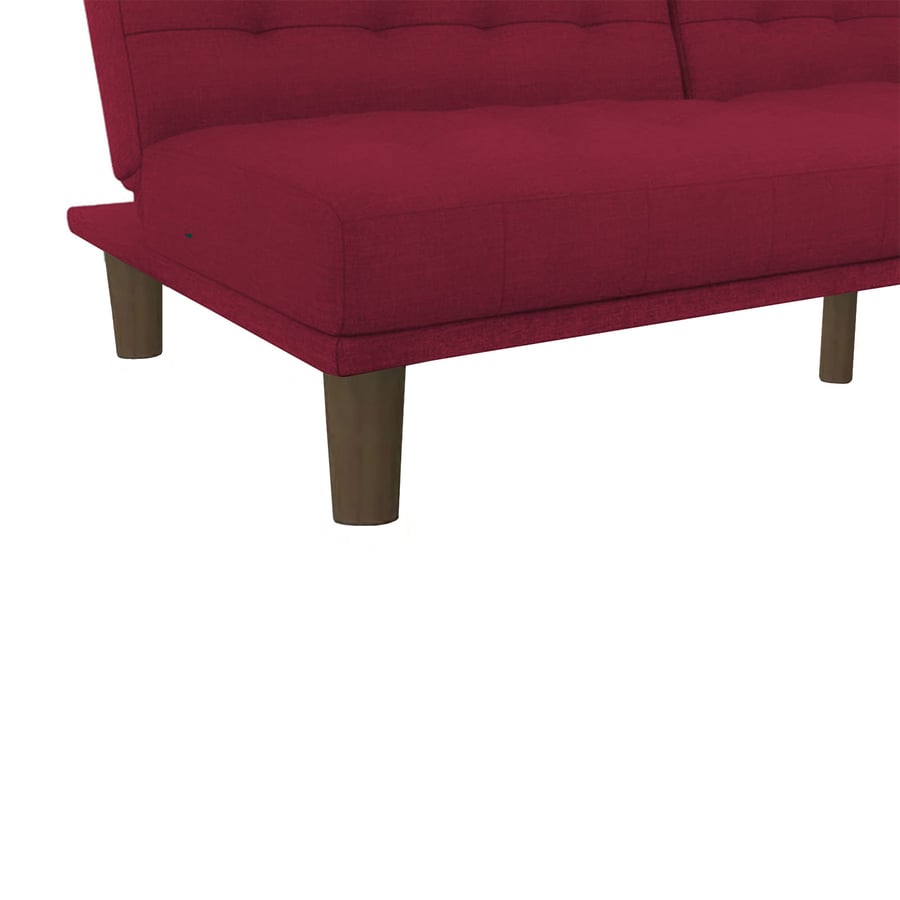 Maria sofa bed 2x1 upholstered with velvet dark red color size 185x95x86 cm