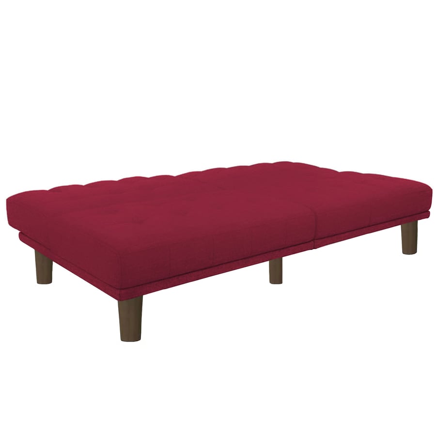 Maria sofa bed 2x1 upholstered with velvet dark red color size 185x95x86 cm