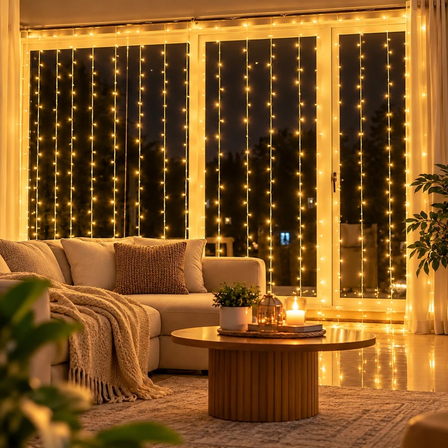 ستارة إضاءة LED همر 3 × 2 متر أصفر دافئ تعمل بالكهرباء – HU2464/2X3/WW