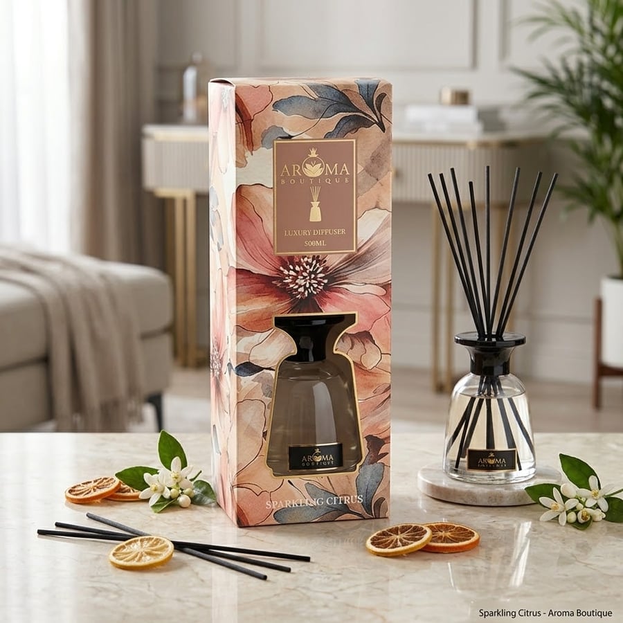 معطر جو بالأعواد أروما بوتيك برائحة الحمضيات الفوارة Sparkling Citrus – 500 م