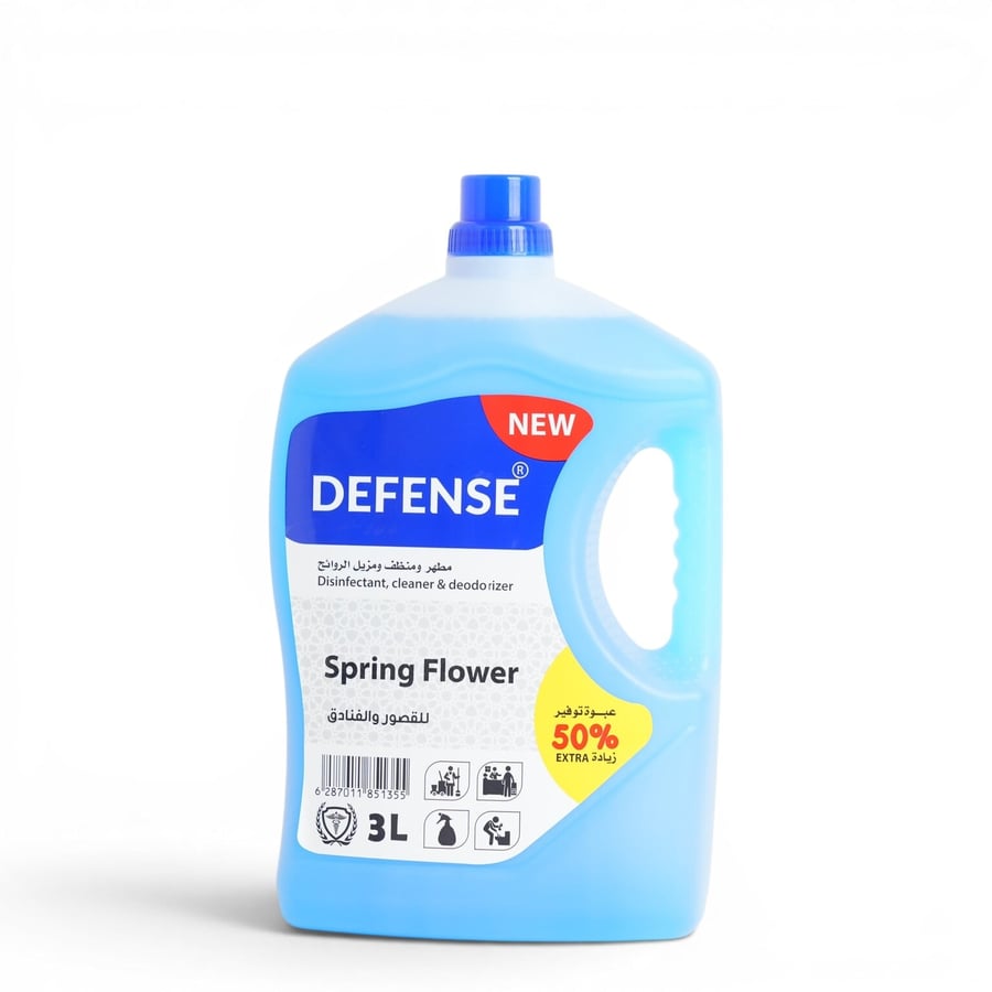 مطهر أرضيات ديفنس 3 لتر برائحة Spring Flower عبوة زرقاء