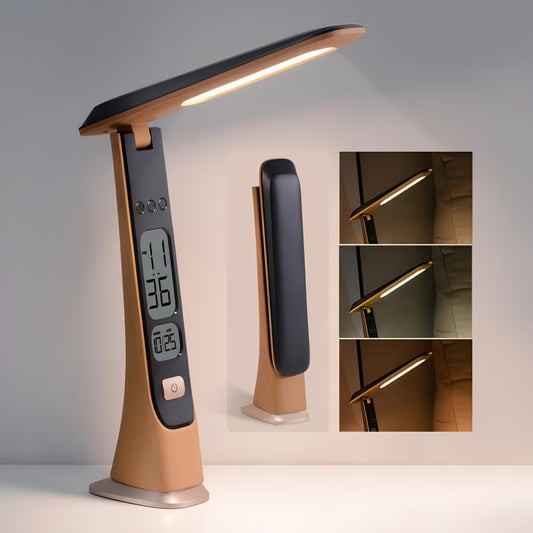 مصباح مكتب LED قابل للطي FLEXILUX بشاشة وقت وتاريخ وبطارية قابلة للشحن