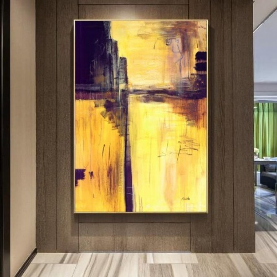 لوحات تجريدية بتصميم مميز متعدده الالوان مقاس 100x150 سم