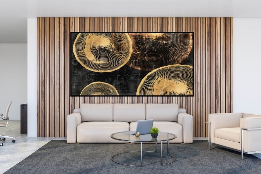 لوحة قماشية بتصميم الفن التجريدي مقاس 70x140 سم