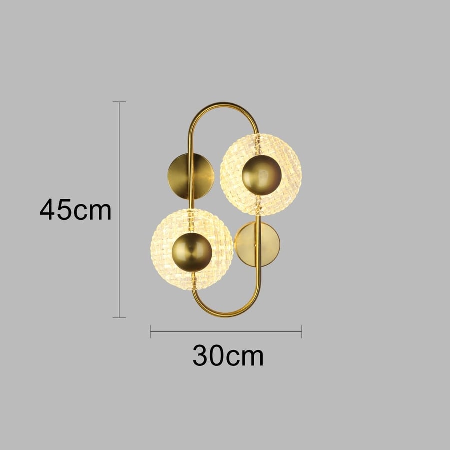 Wall lighting with an elegant design with 3 changing color lights gold