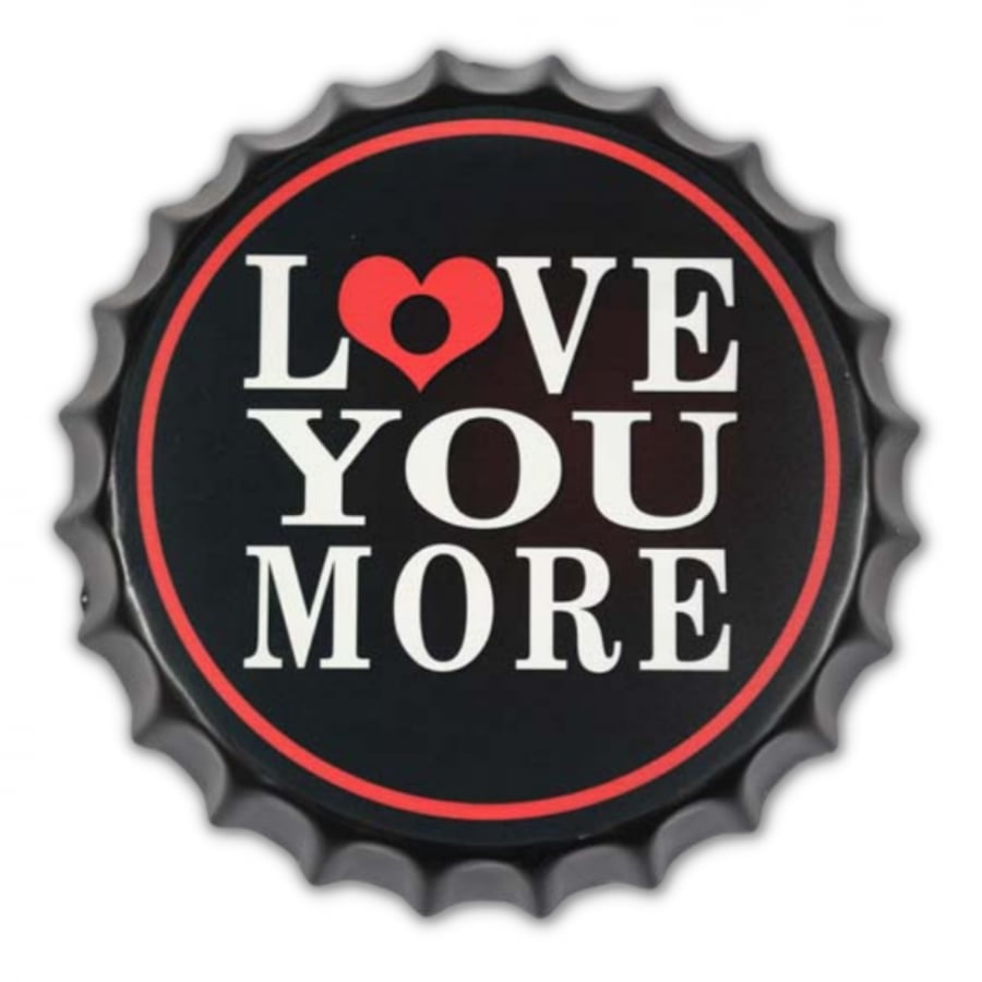 لوحة ديكور غطاء قارورة love you more