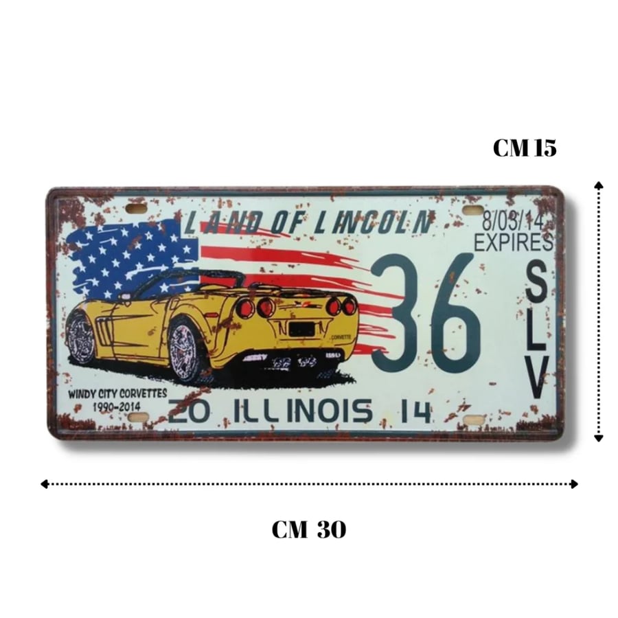 لوحة ديكور معدنية   CORVETTE-36