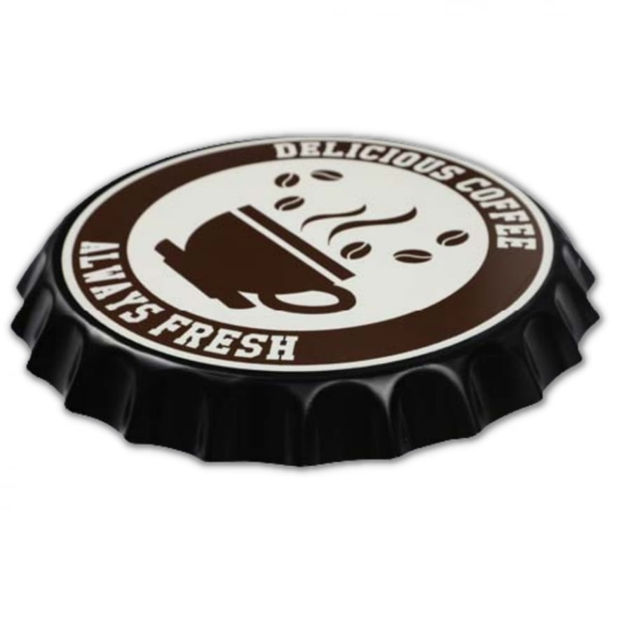 لوحة ديكور غطاء قارورة دائري  COFFEE
