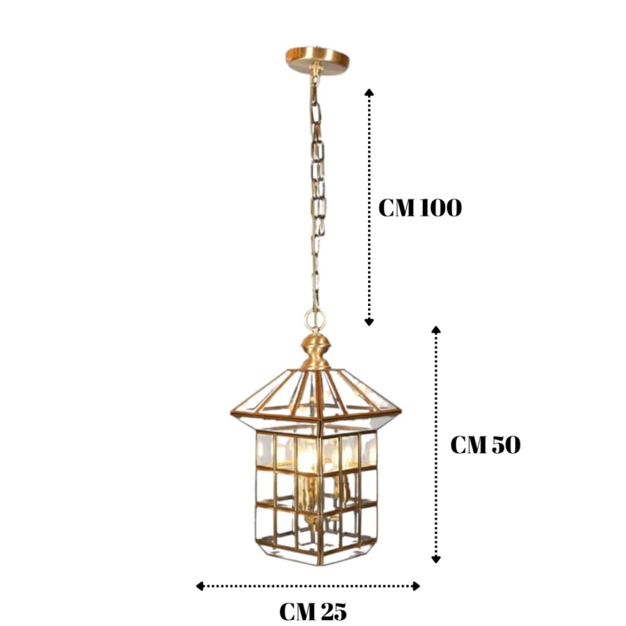 Hanging lantern copper