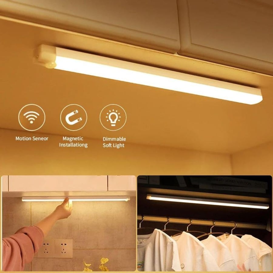 مصباح خزانة LED بطارية مع مستشعر حركة شحن USB-Type C