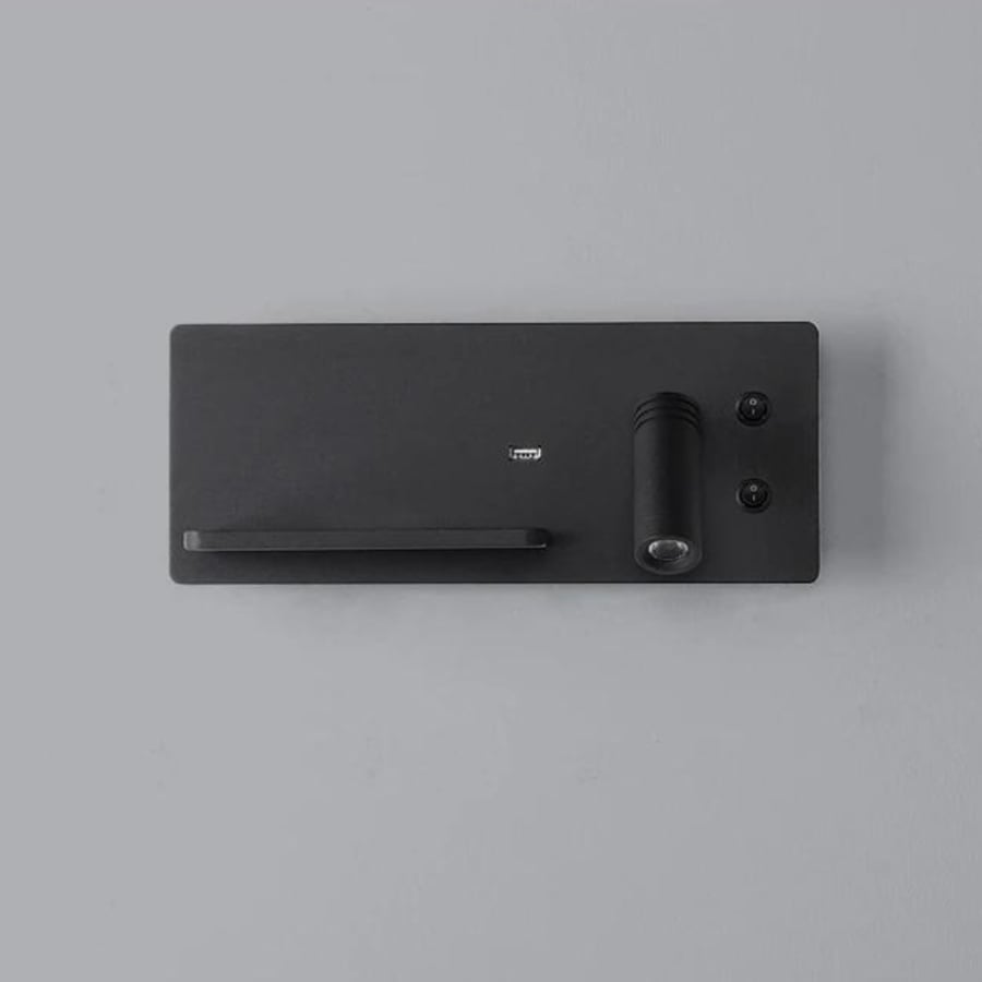 جداري مودرن اسود مع شاحن wifi و usb فيوتشارج