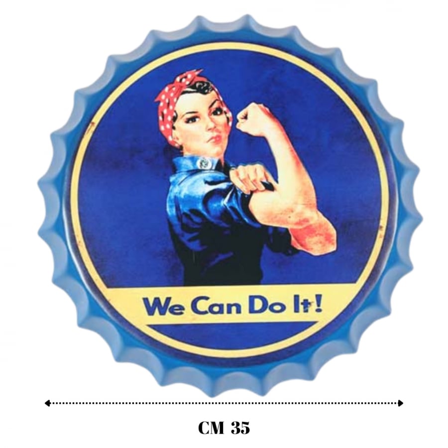 لوحة ديكور غطاء قارورة دائري WE CAN DO IT