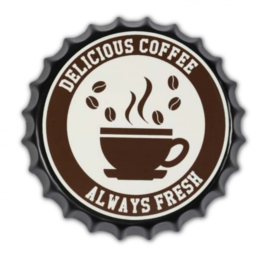 لوحة ديكور غطاء قارورة دائري  COFFEE