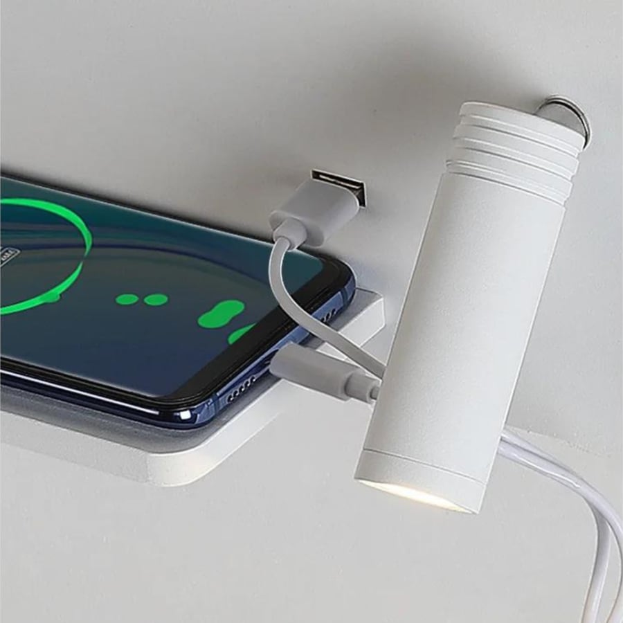 جداري مودرن اسود مع شاحن wifi و usb فيوتشارج