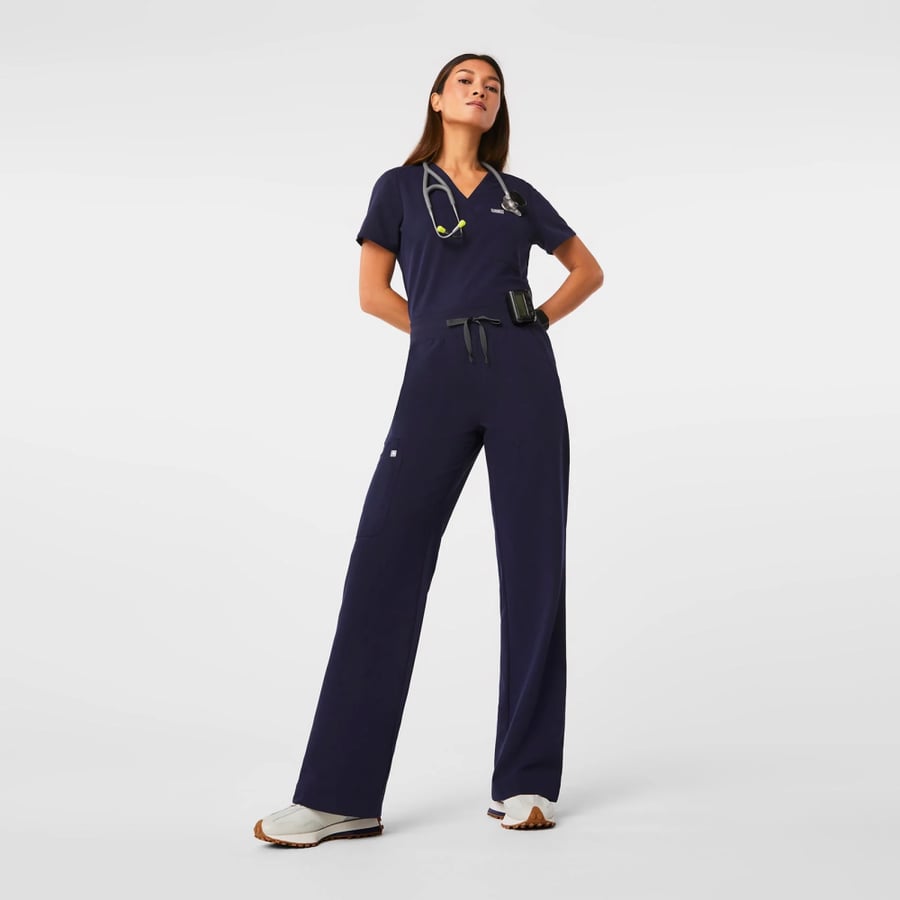 Figs, Navy Isabel Wide Leg Pants