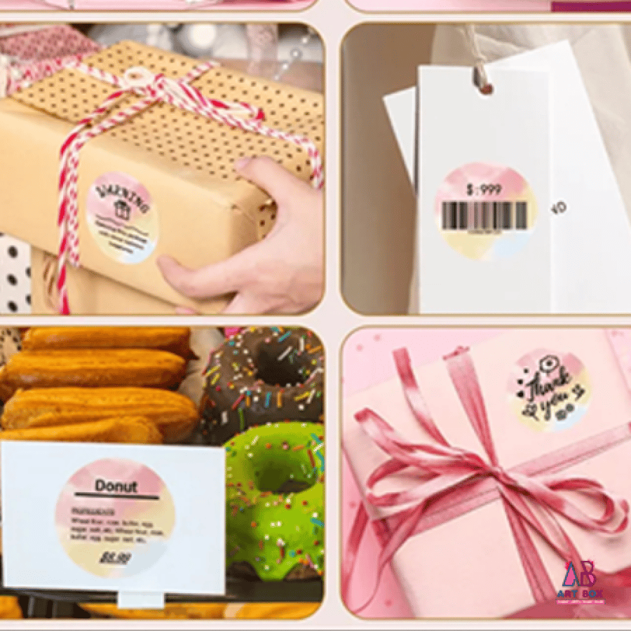 ملصق لطابعة phomemo pm- 446S -d520-bt- pm 441-bt ماربل ملون