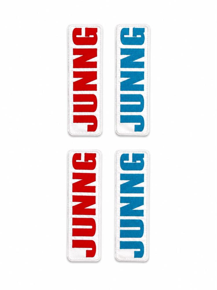 طقم تطريز junng أحمر وأزرق للبدلة