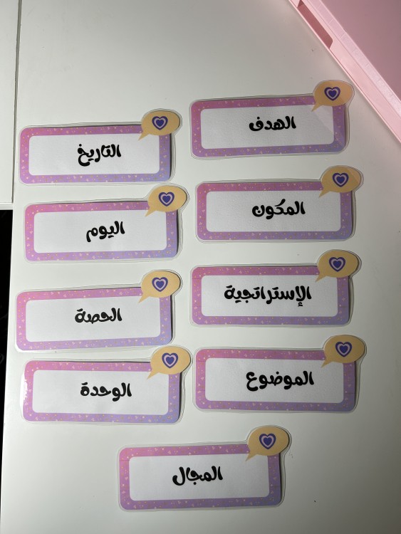 بطاقات السبورة (مغلفة حراري)