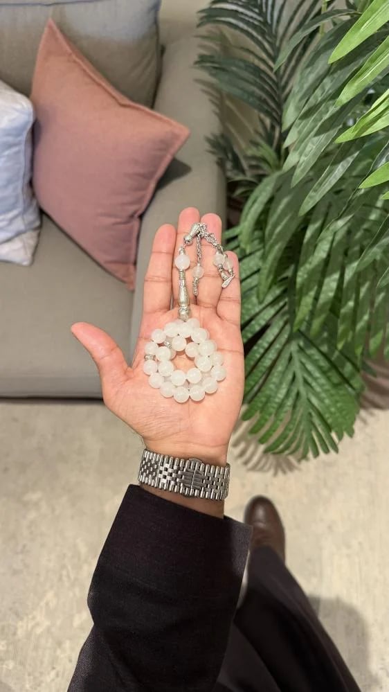 سبحة بكلايت ابيض 33 خرزة