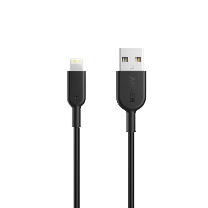 سلك شاحن انكر باورلاين الاصدار الثاني من USB الى ايفون بطول 90 سم - اسود