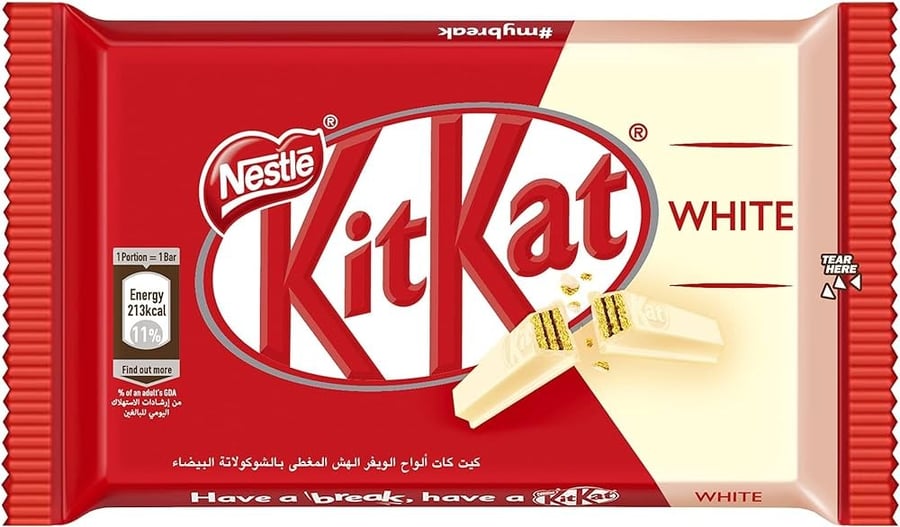 كت كات بالشوكولاتة البيضاء من 4 اصابع