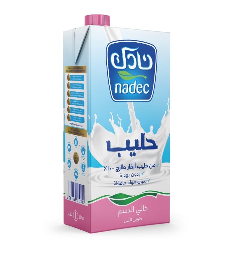 نادك حليب طويل الأجل خالي الدسم 1لتر