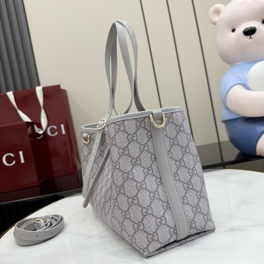 GG Emblem Small Tote Bag in Monogram Canvas
