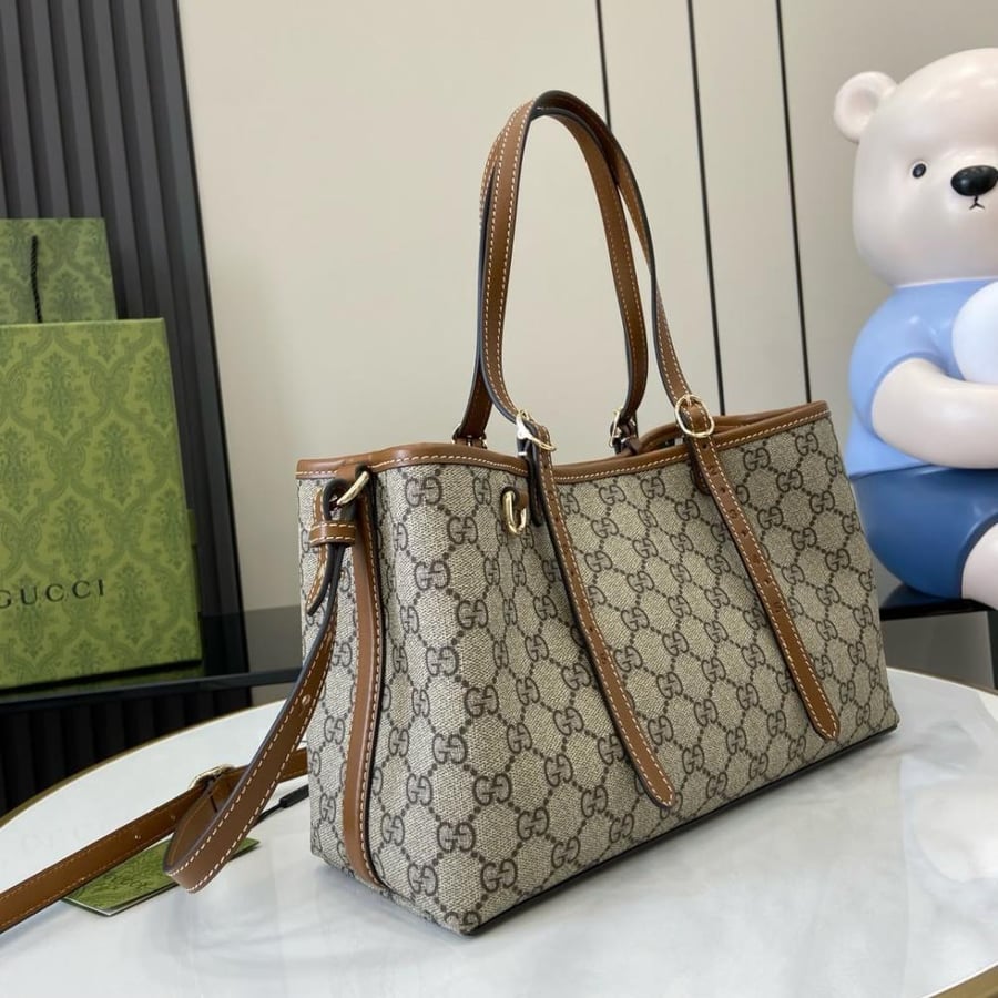 GG Emblem Small Tote Bag in Monogram Canvas