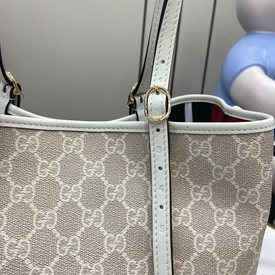 GG Emblem Small Tote Bag in Monogram Canvas