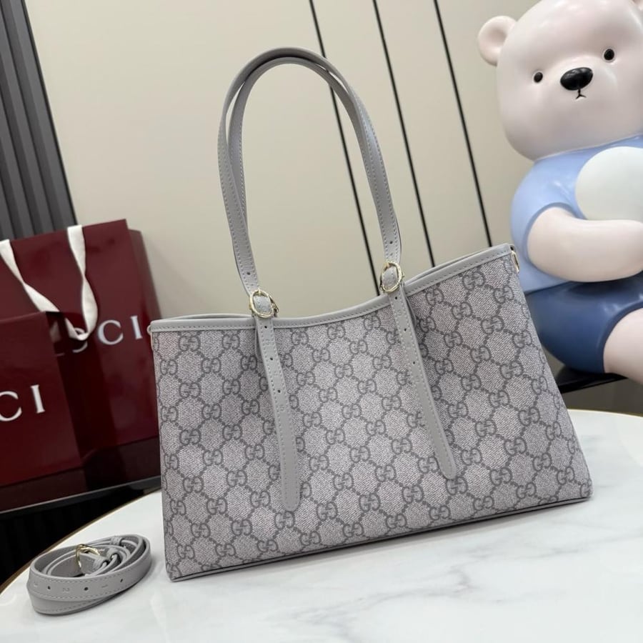 GG Emblem Small Tote Bag in Monogram Canvas