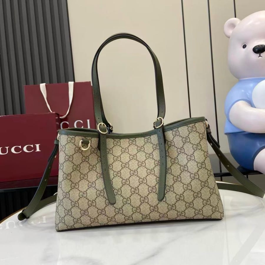 GG Emblem Small Tote Bag in Monogram Canvas