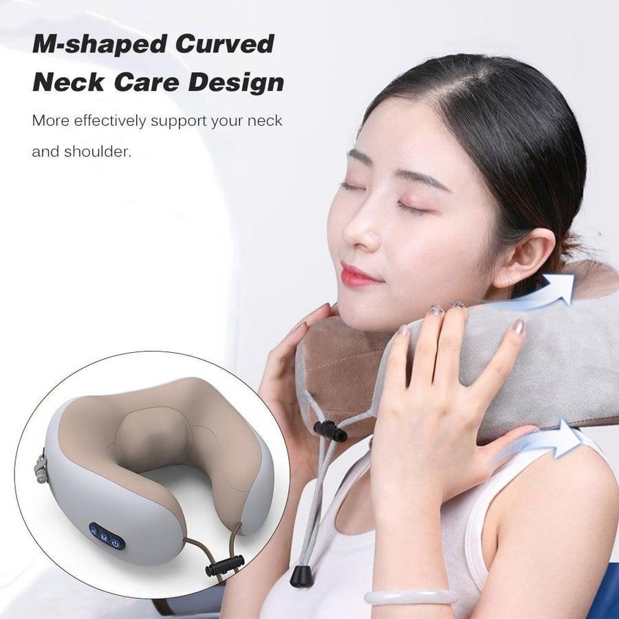 وسادة تدليك الرقبة لتخفيف الام الرقبة - مدلك عنق للمنزل والمكتب والسفر